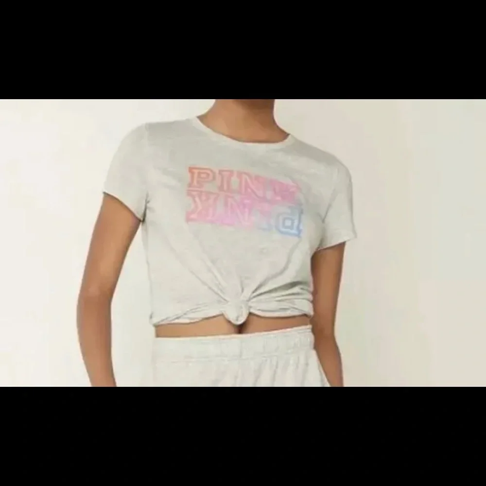 Victoria’s Secret PINK Heather Grey Pink Neon Bubble Gradient Size XL - Picture 2 of 13